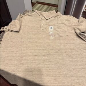 Mutual Weave, oatmeal polo shirt, size XL